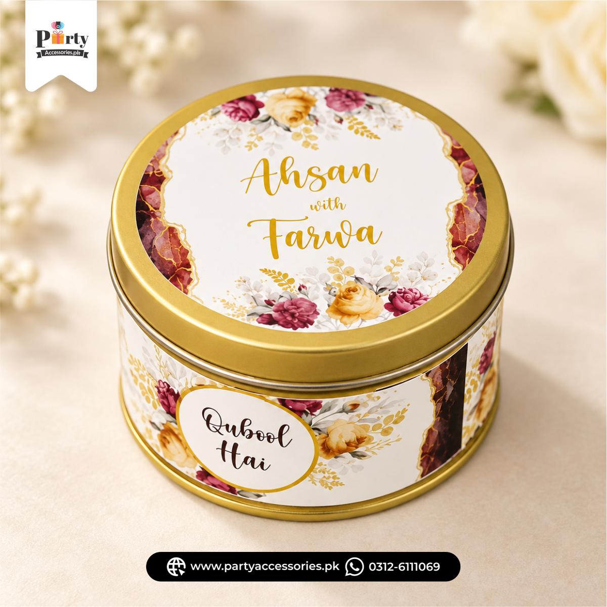 Wedding Tin Bidh Boxes 