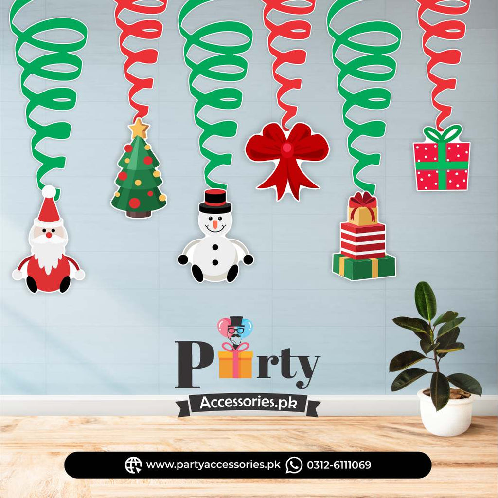 Christmas Theme Spiral Hangings Swirl for Party Decoration