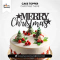 Merry Christmas cake topper on wood