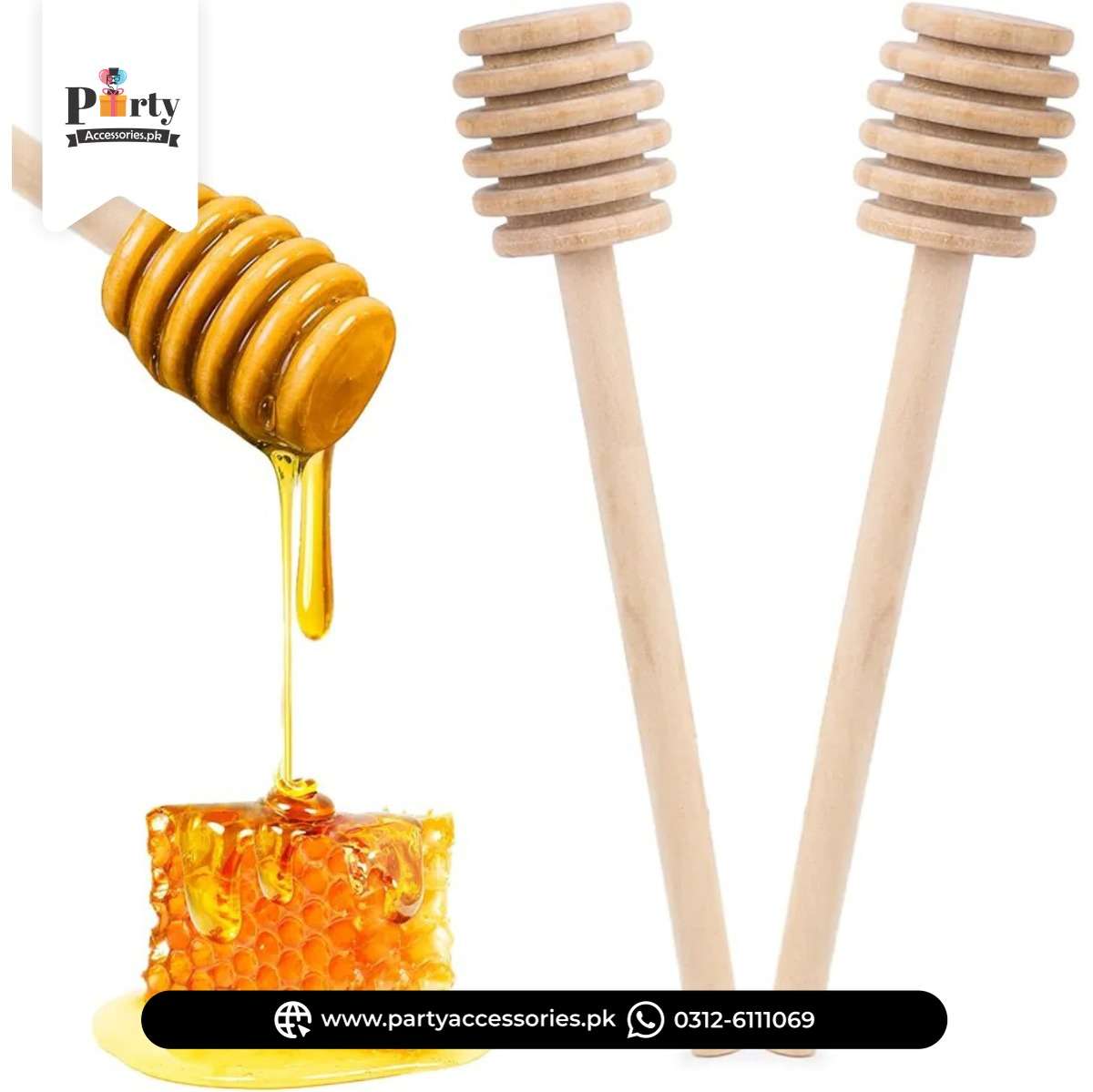Wooden Honey Dipper Stick – Natural & Mess-Free Honey Server