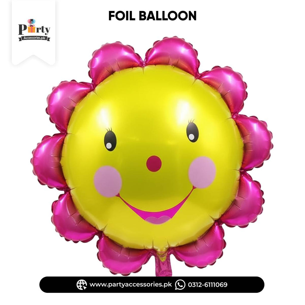 Smiley Flower Foil Balloon – Party Decoration Balloon for Every Occasion
