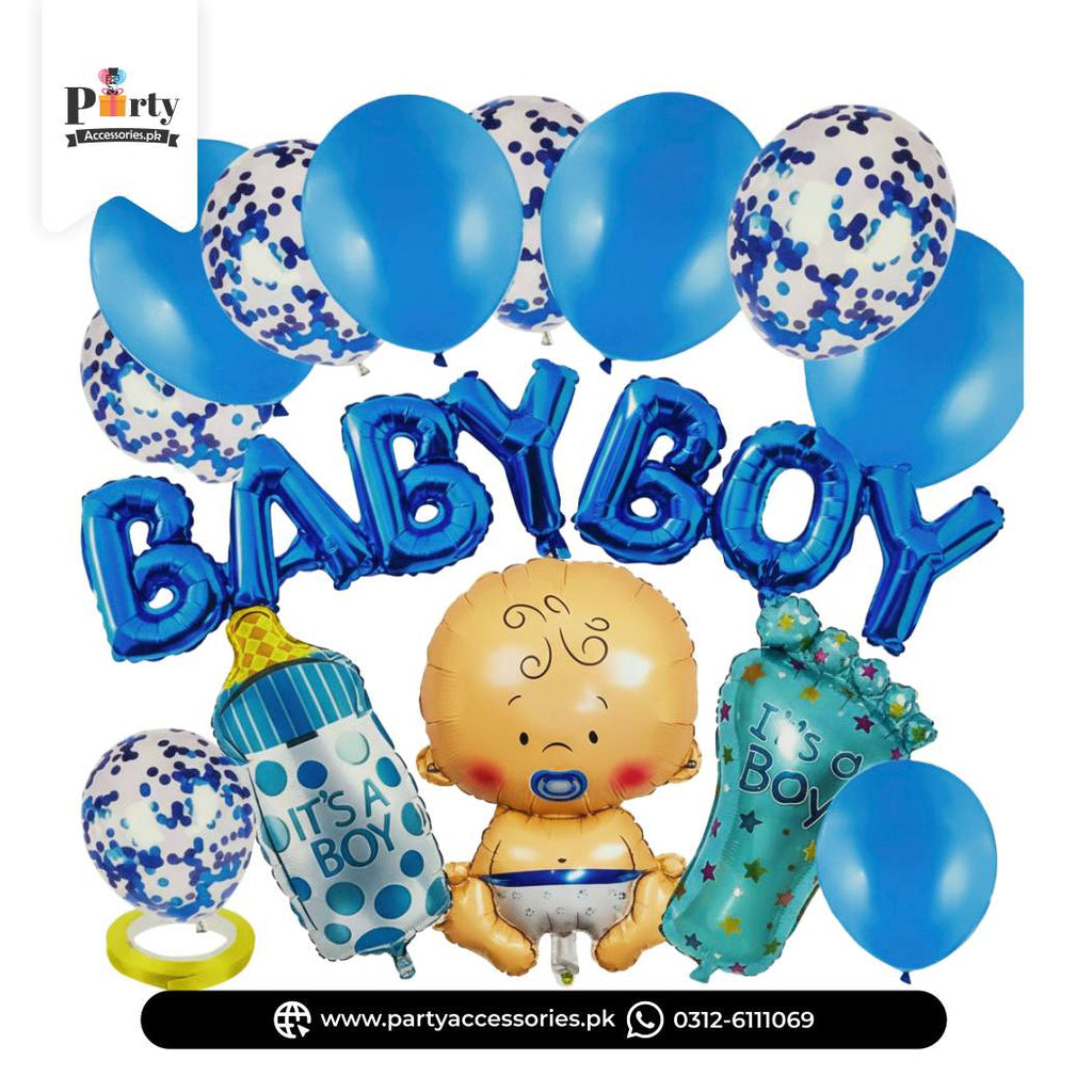 Baby Boy Balloon Decoration Set – It’s a Boy Welcome Party Décor Kit
