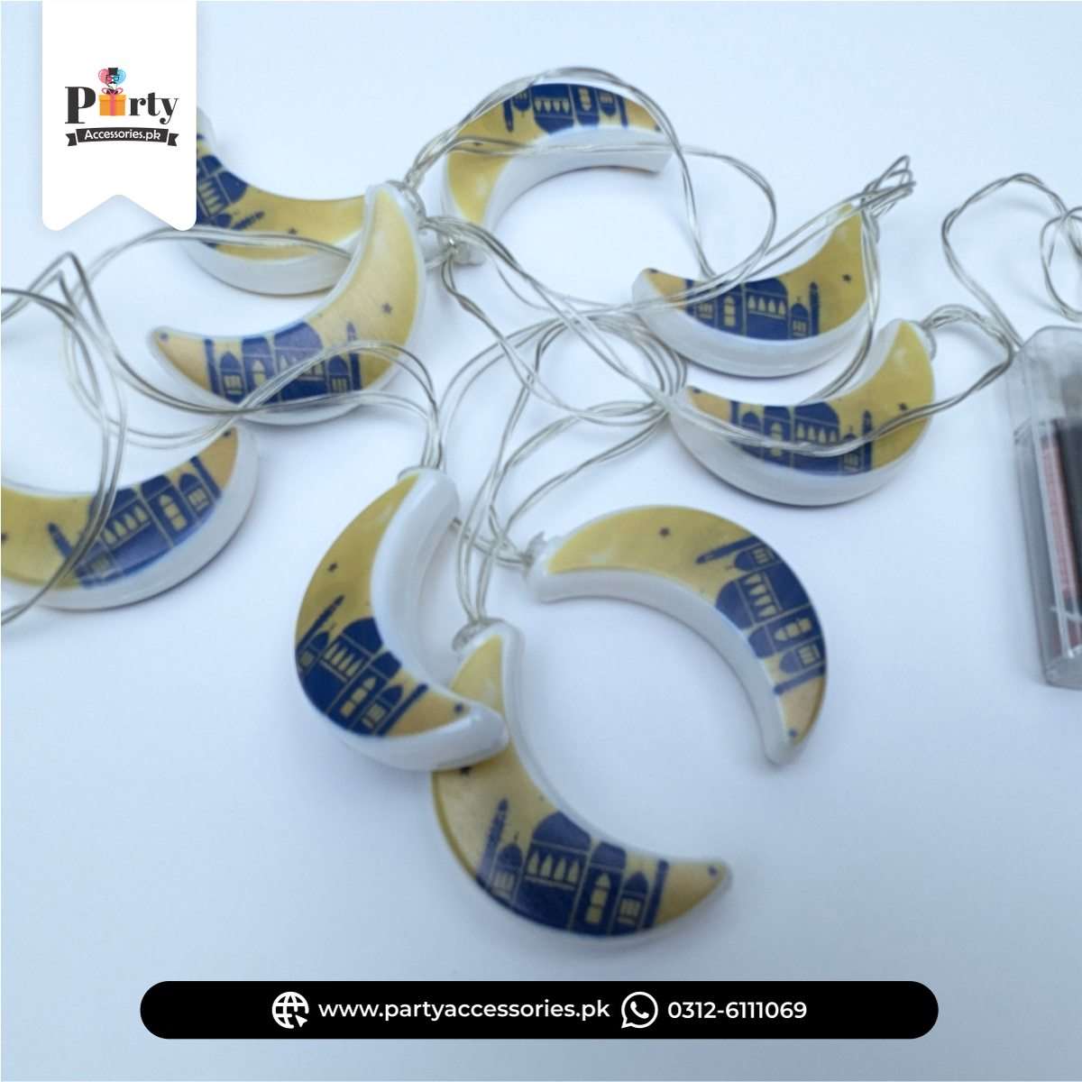 Ramadan Crescent Moon LED String Battery Operated Lights