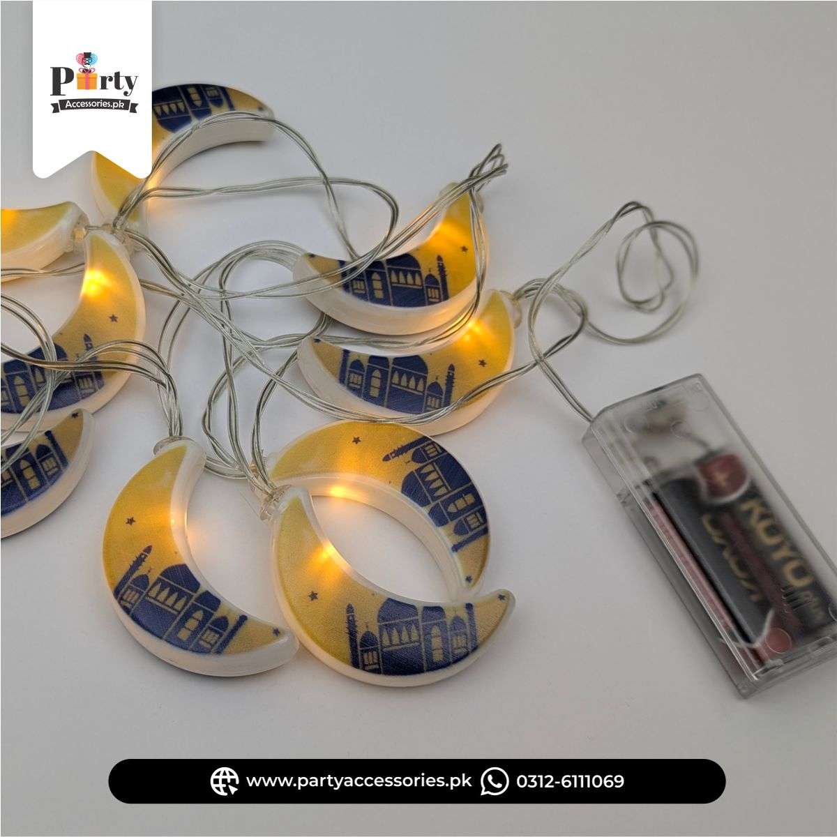 Ramadan Crescent Moon LED String Battery Operated Lights