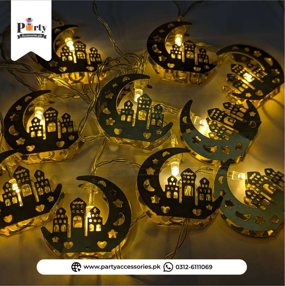 Ramadan Moon & Mosque LED String Lights