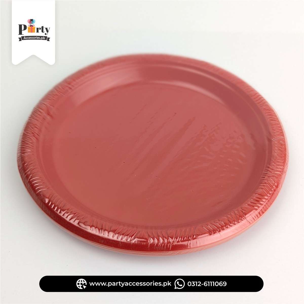 Plain Color Disposable Plastic Plates – Stylish Party Essentials (Pack of 10)