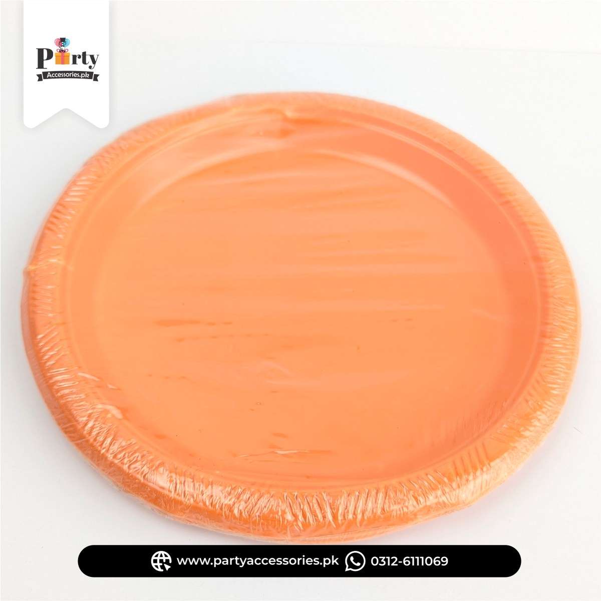 Plain Color Disposable Plastic Plates – Stylish Party Essentials (Pack of 10)