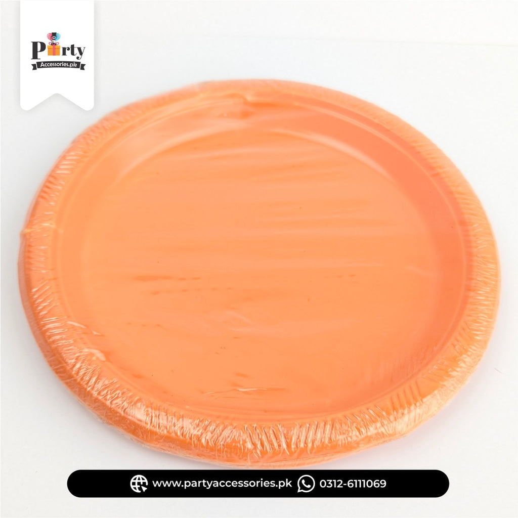 Plain Color Disposable Plastic Plates – Stylish Party Essentials