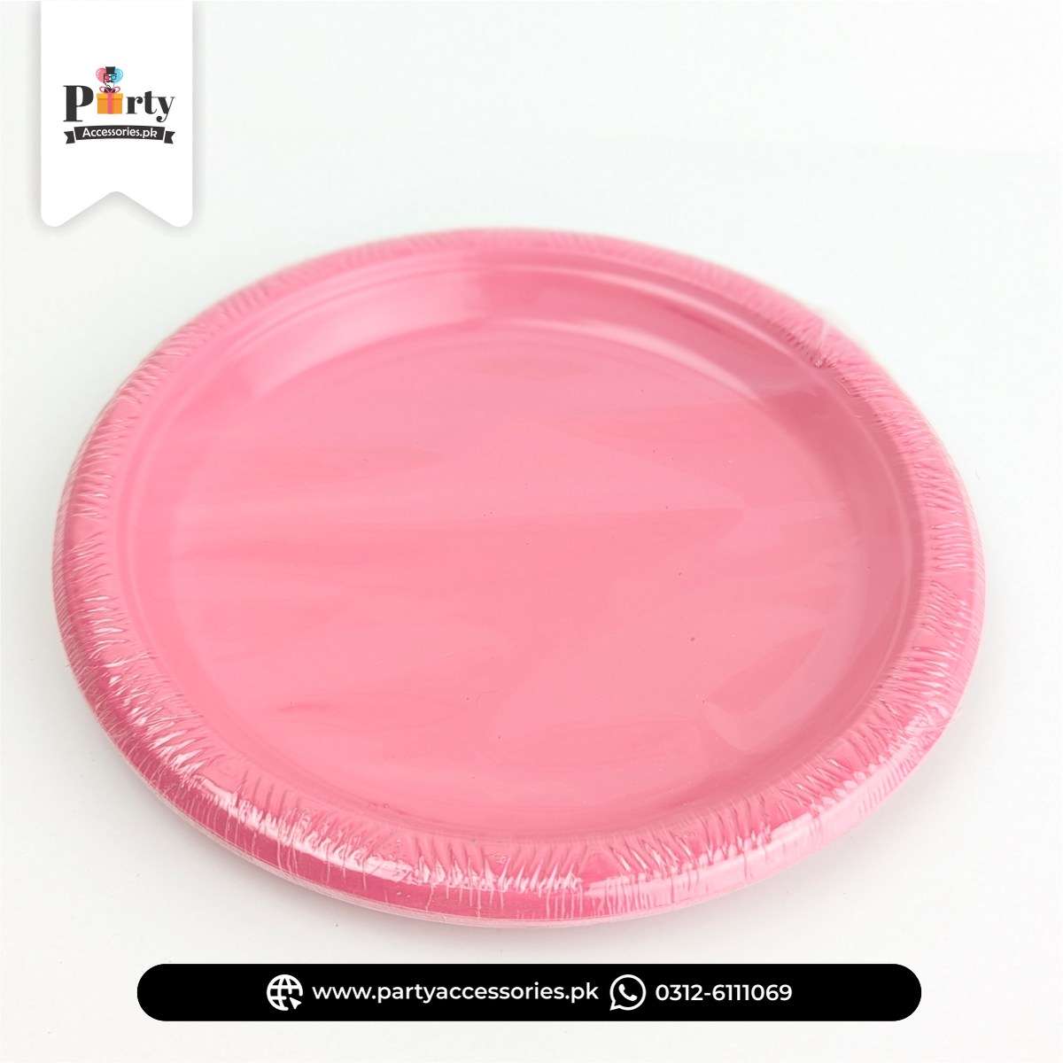 Plain Color Disposable Plastic Plates – Stylish Party Essentials (Pack of 10)