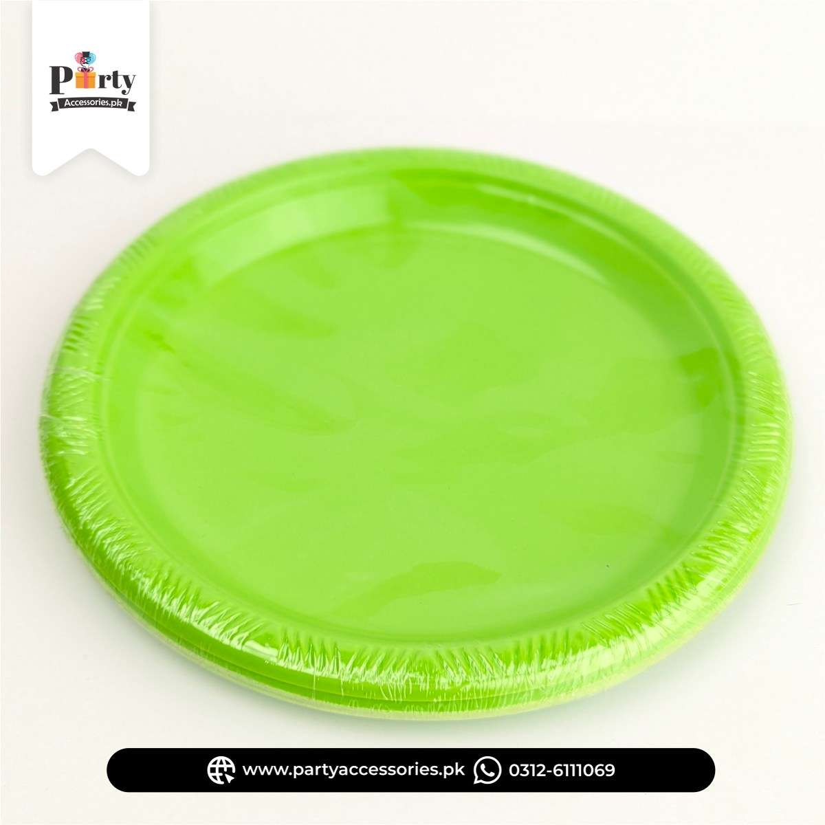 Plain Color Disposable Plastic Plates – Stylish Party Essentials (Pack of 10)