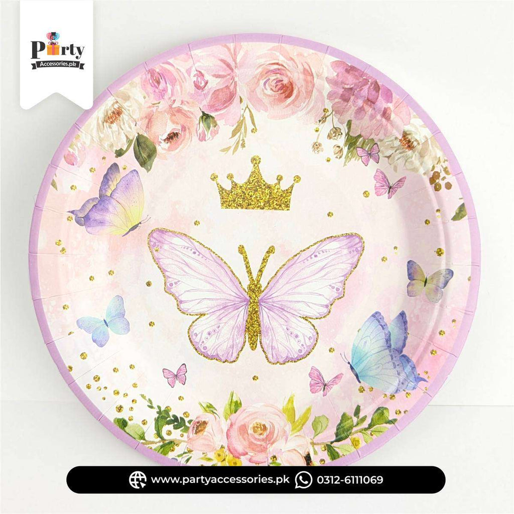 Butterfly Theme Disposable Paper Plates 