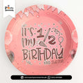 Half birthday disposable plates for baby girl