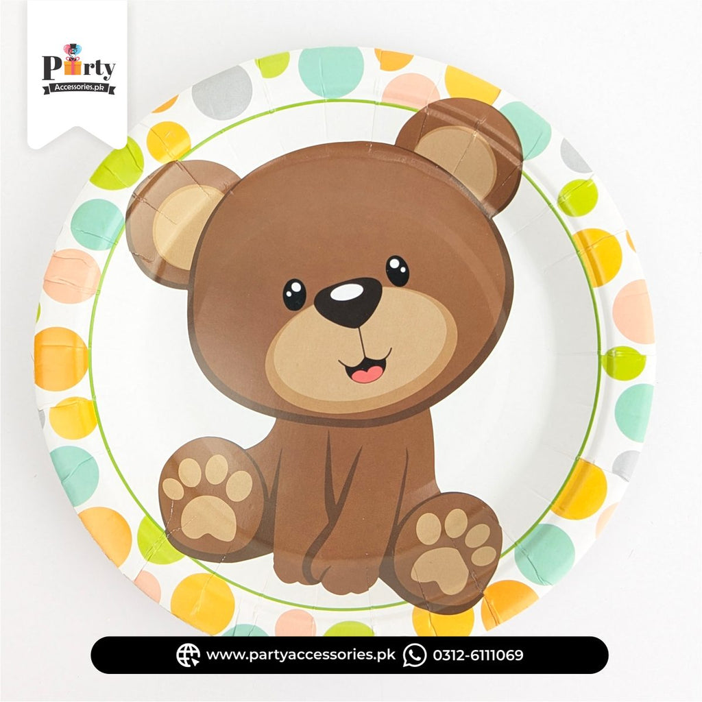 Bear Theme Disposable Paper Plates