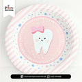 First Tooth Girl Disposable Paper Plates