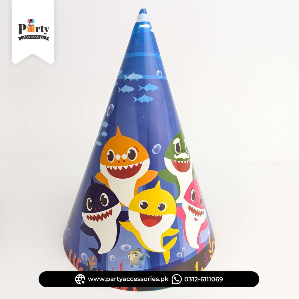 Baby Shark Design Party Cone Caps