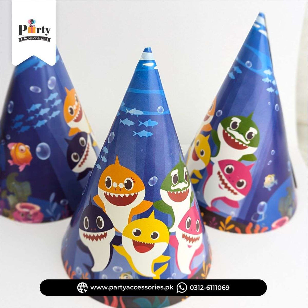 Baby Shark Theme Party Hats – Colorful Cone Caps
