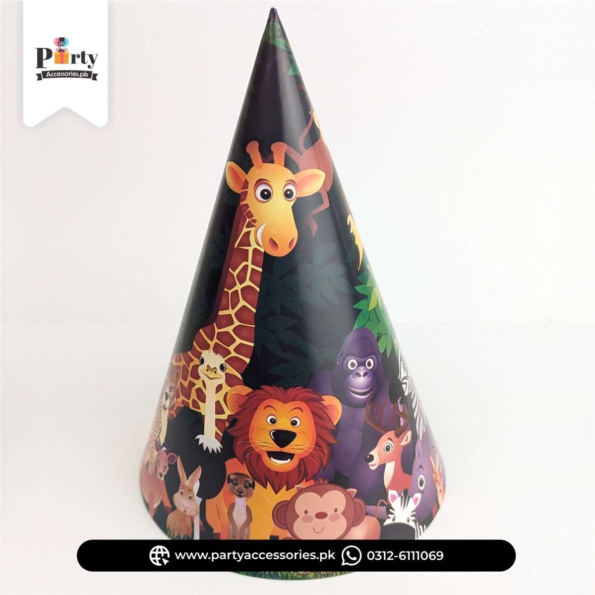 Jungle Safari Theme Party Cone Caps