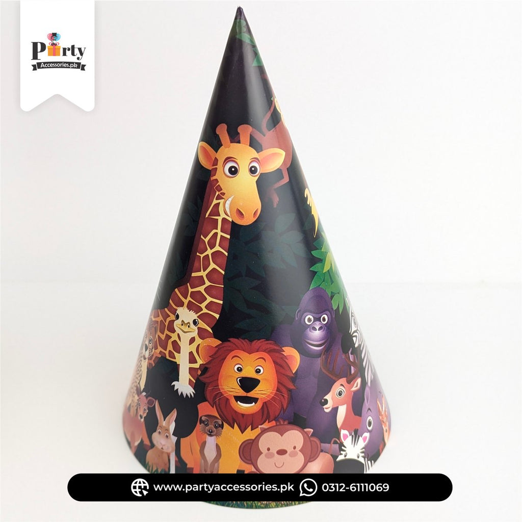 Jungle Safari Theme Party Cone Caps