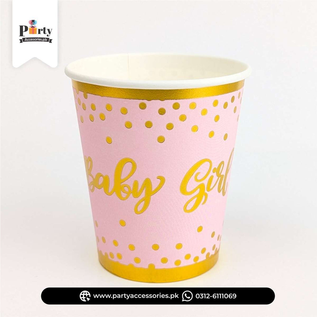 Welcome Baby Party Disposable Baby Girl Printed Paper Cups