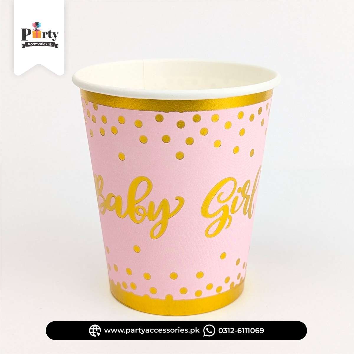 Welcome Baby Party Disposable Baby Girl Printed Paper Cups