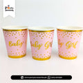 Baby Girl Printed Disposable Paper Cups – Welcome Baby Party Drinkware 