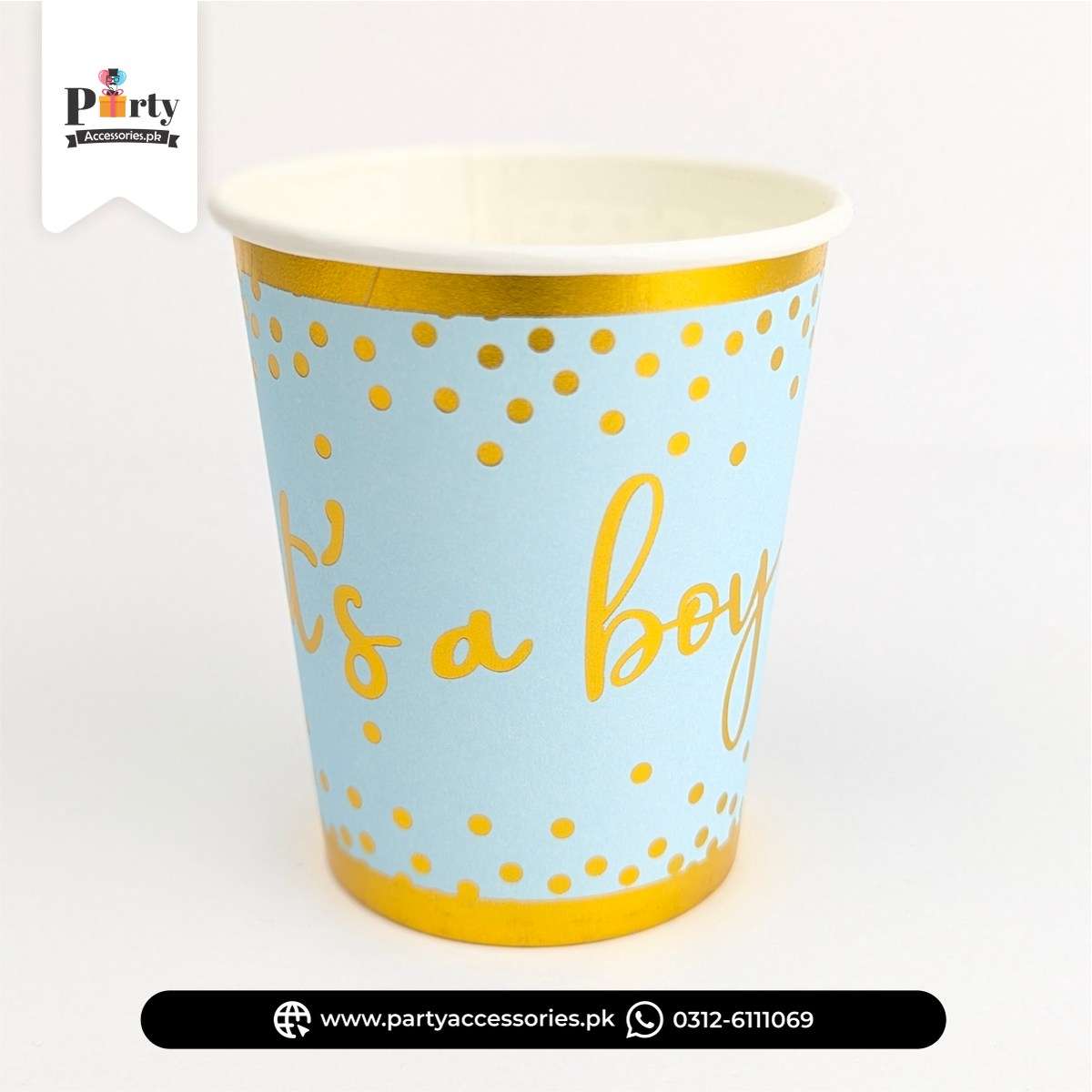 It's a boy printed cups for welcome baby decoration