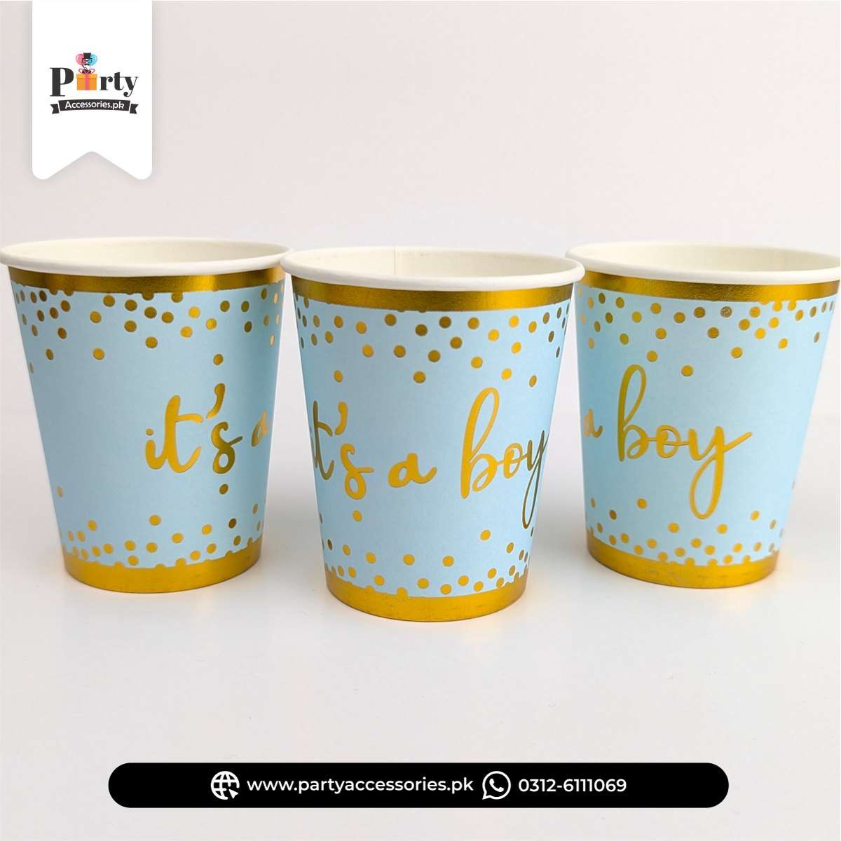 It's a boy printed cups