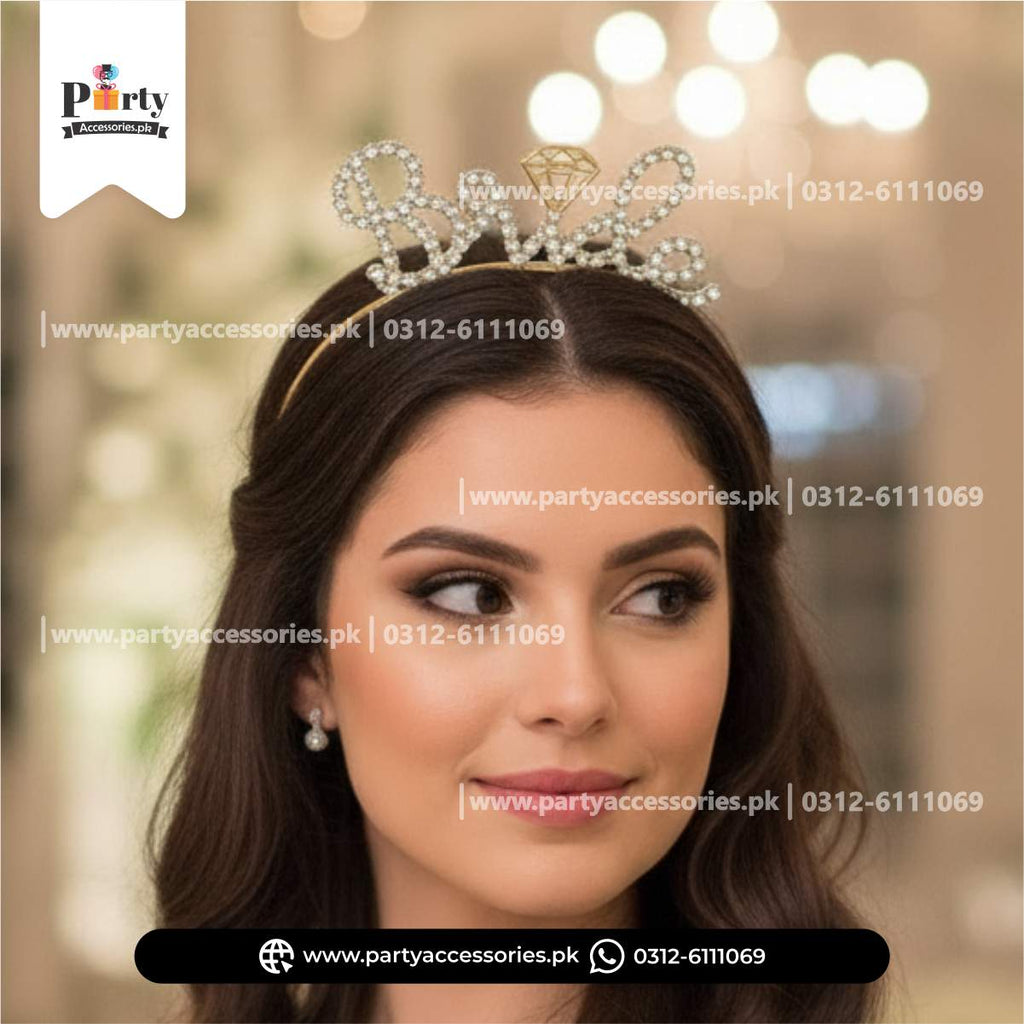 Bride Head Band / Bridal shower Crown Tiara metallic