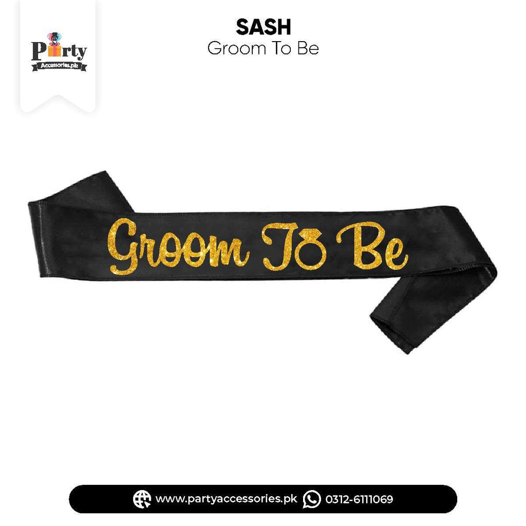 GROOM SHOWER CUSTOMIZED BLACK SASH