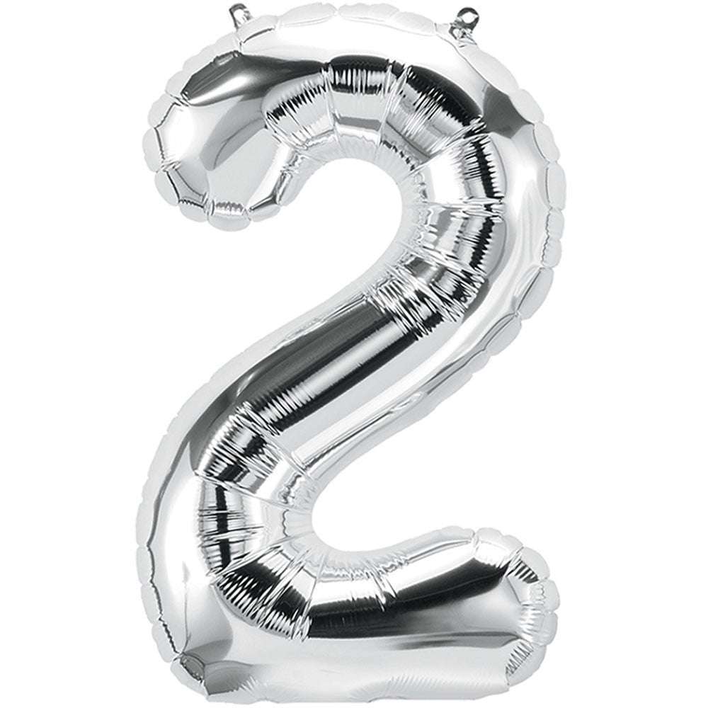 Number Foil Balloons Jumbo Size 32 inches in Silver Color