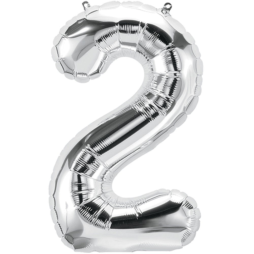 Number Foil Balloons Jumbo Size 32 inches in Silver Color