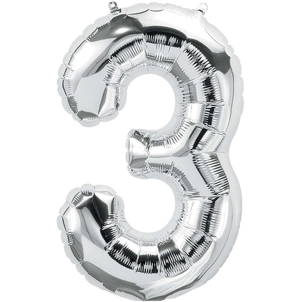 Number Foil Balloons Jumbo Size 32 inches in Silver Color