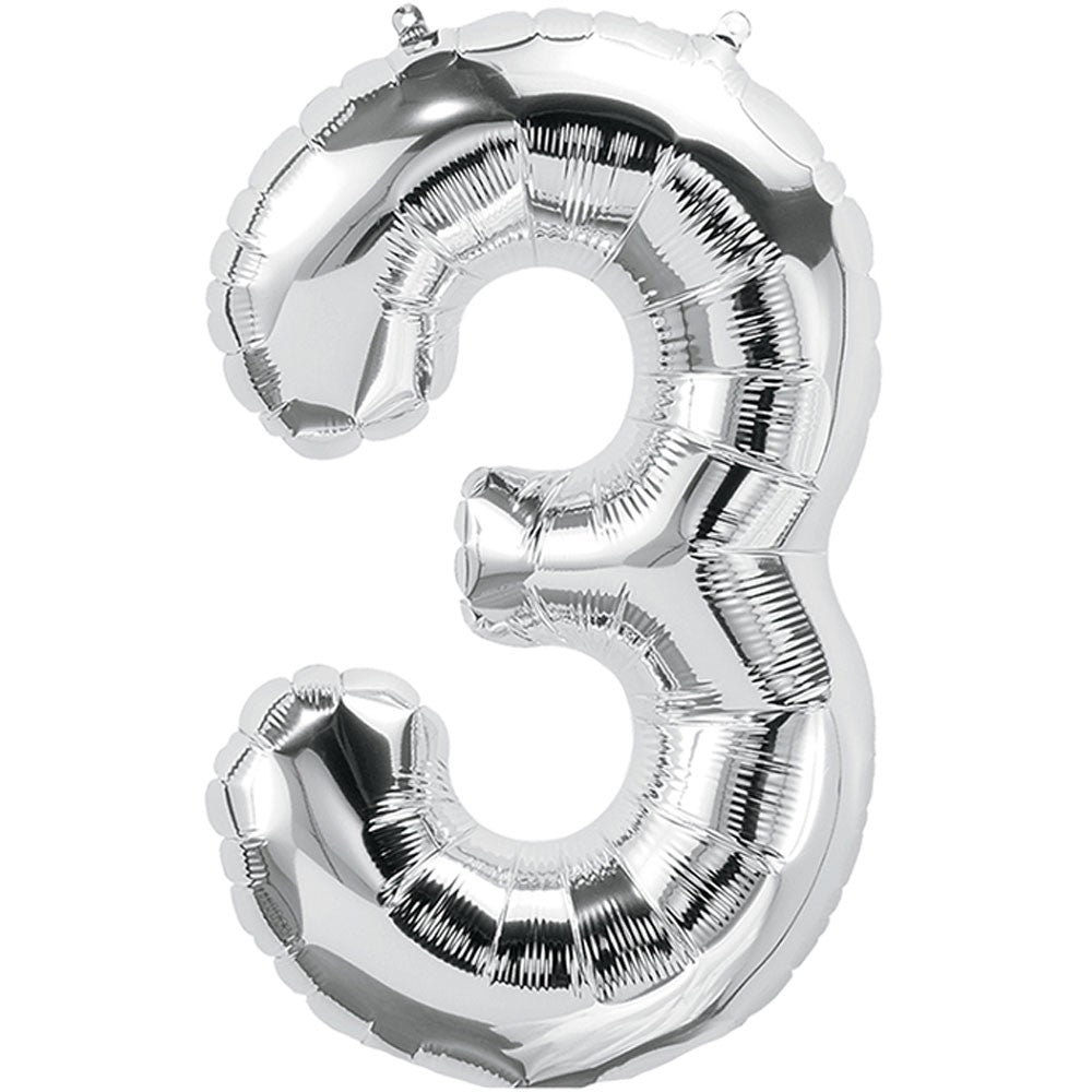 Number Foil Balloons Jumbo Size 32 inches in Silver Color