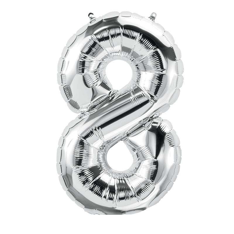 Number Foil Balloons Jumbo Size 32 inches in Silver Color