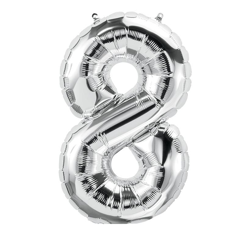 Number Foil Balloons Jumbo Size 32 inches in Silver Color