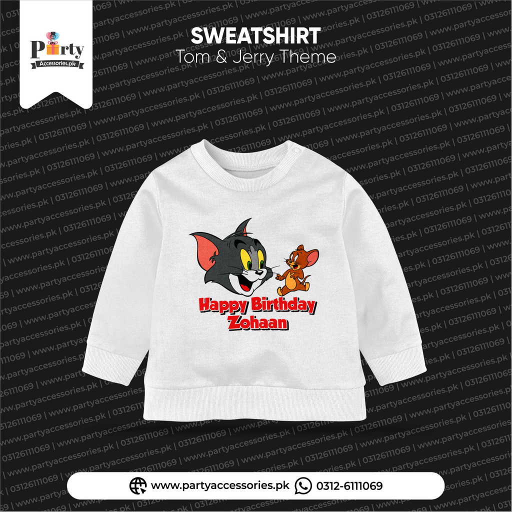 TOM AND JERRY THEME CUSTOMIZED WHITE SWEAT WHITE 