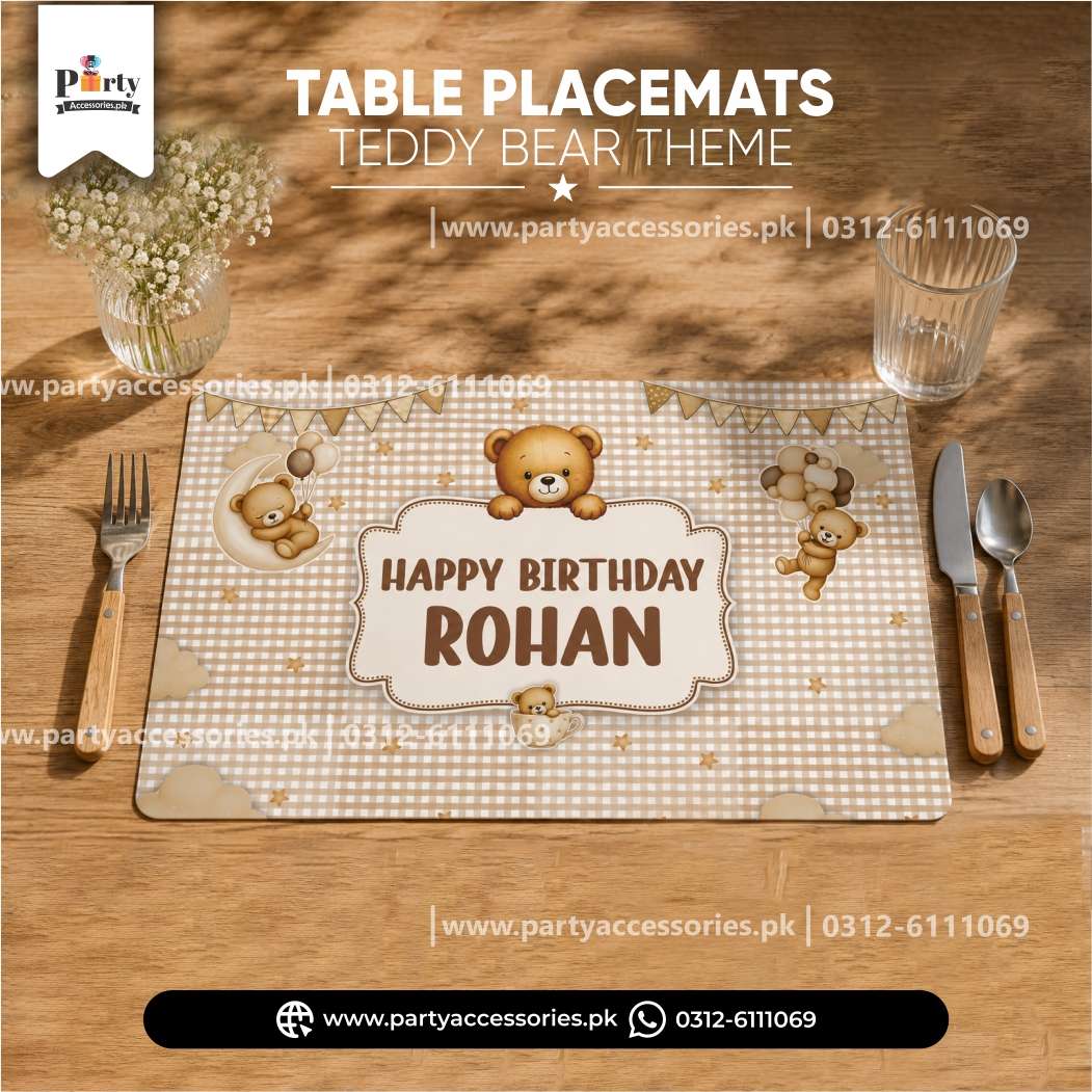 Teddy Bear Theme Party Table Placemats – Party Decoration Table Mats