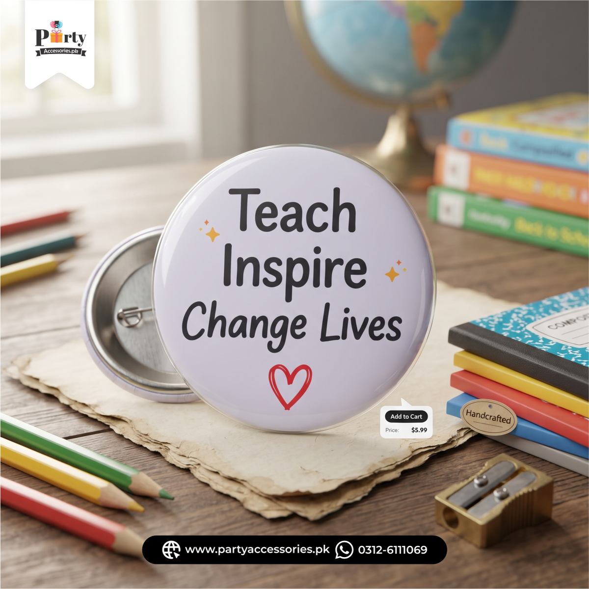 Teacher's Day Celebration Button Badge