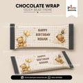 Teddy Bear Theme Customized Chocolate Wraps for Birthday Party Decoration