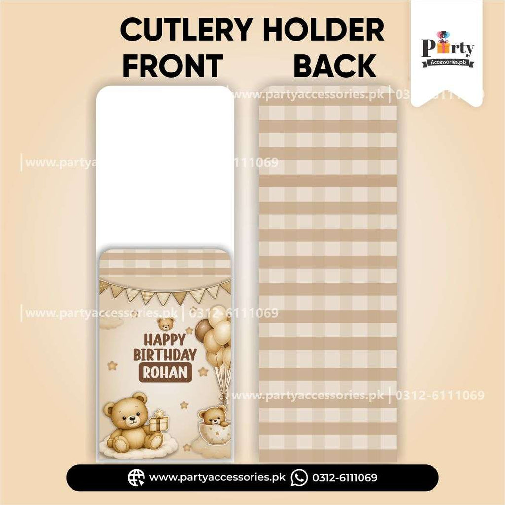 Teddy Bear Theme Disposable Cutlery Holders