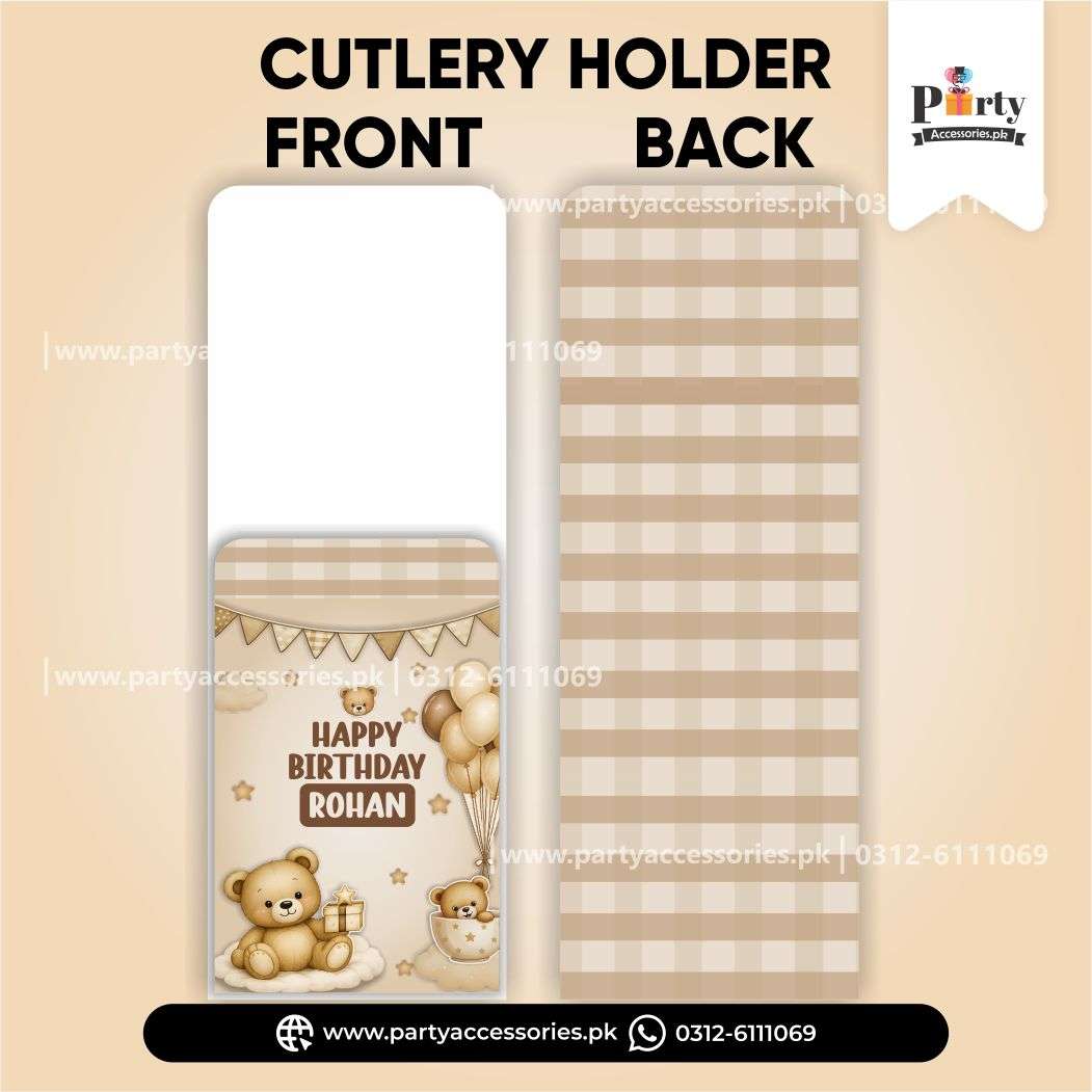 Teddy Bear Theme Disposable Cutlery Holders