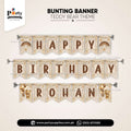 Teddy Bear Theme Customized Name Birthday Bunting Banner for Wall Decoration