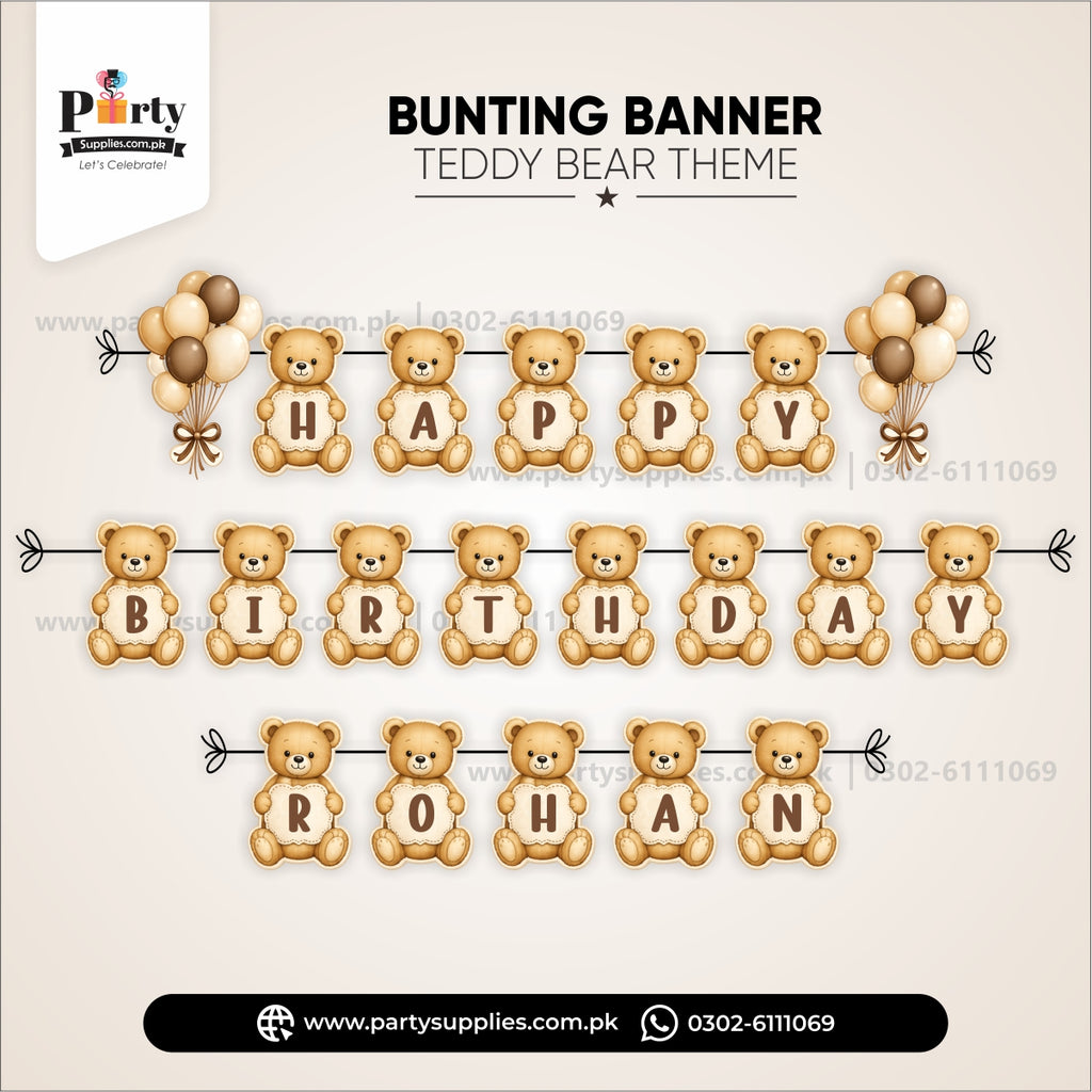 Teddy Bear Theme Customized Cutout Bunting Banner for Party Wall Decoration