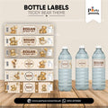 Teddy Bear Theme Personalized Bottle Label Wraps – Party Decorations (Pack of 6)