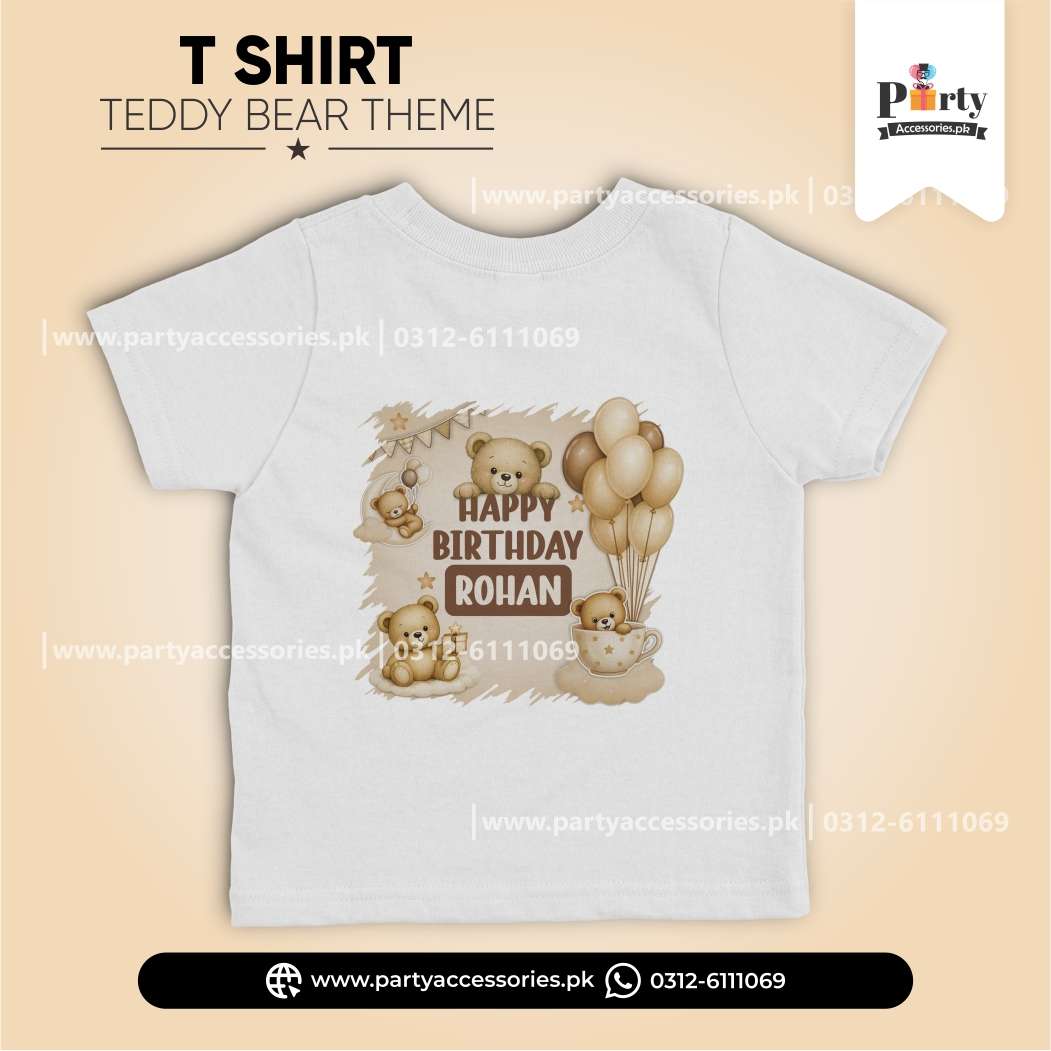 Teddy Bear Theme Customized Kids' T-Shirt for Birthday Party Celebration
