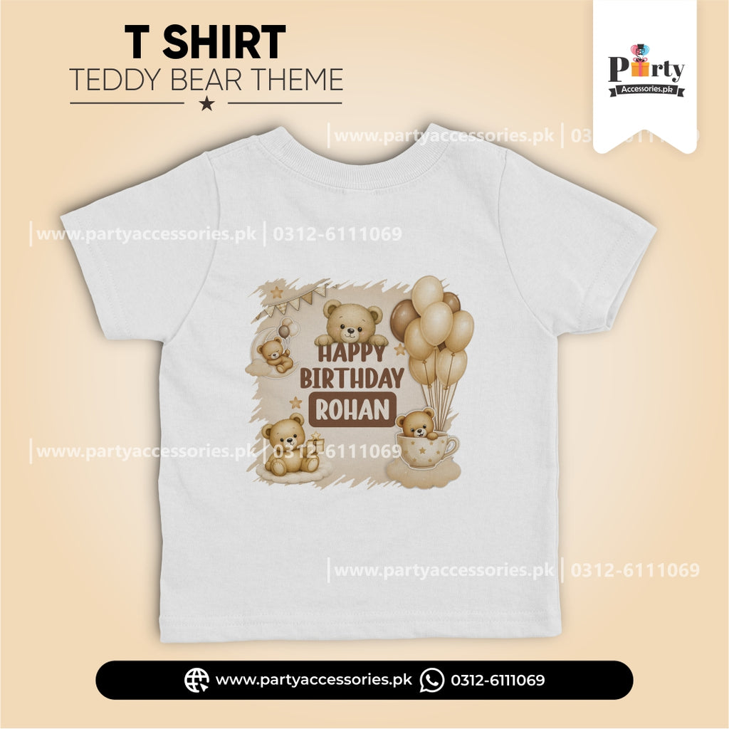 Teddy Bear Theme Customized Kids' T-Shirt for Birthday Party Celebration