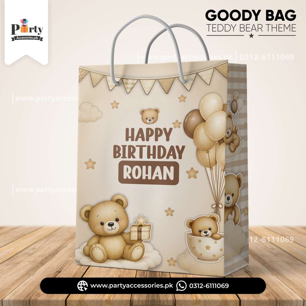 Teddy Bear Theme Customized Printed Goody Bags