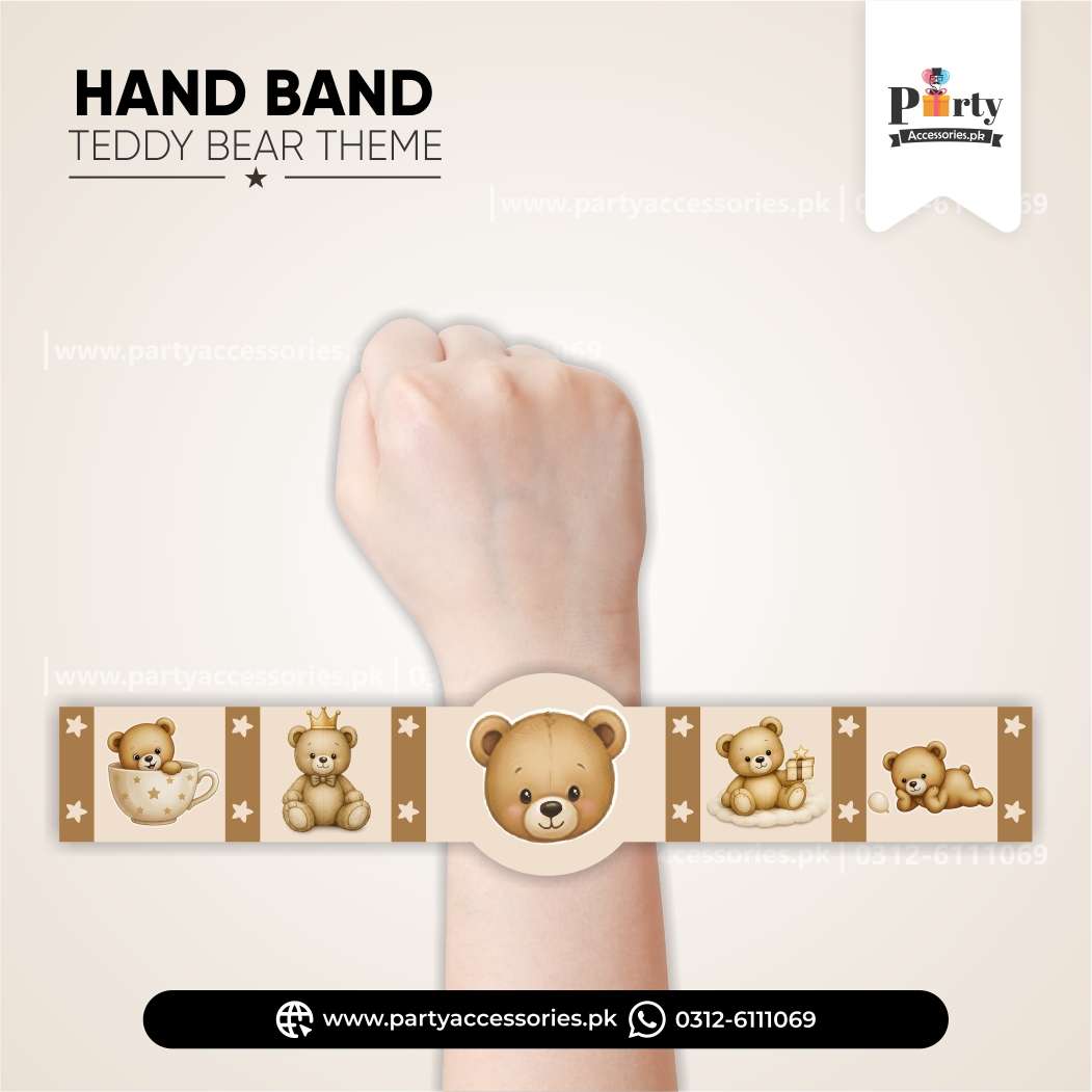 Teddy Bear Theme Hand / Wrist Band for Birthday Party Celebrations 