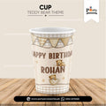 Disposable Cups with Teddy Bear Theme Sticker Labels – Birthday Party Cups