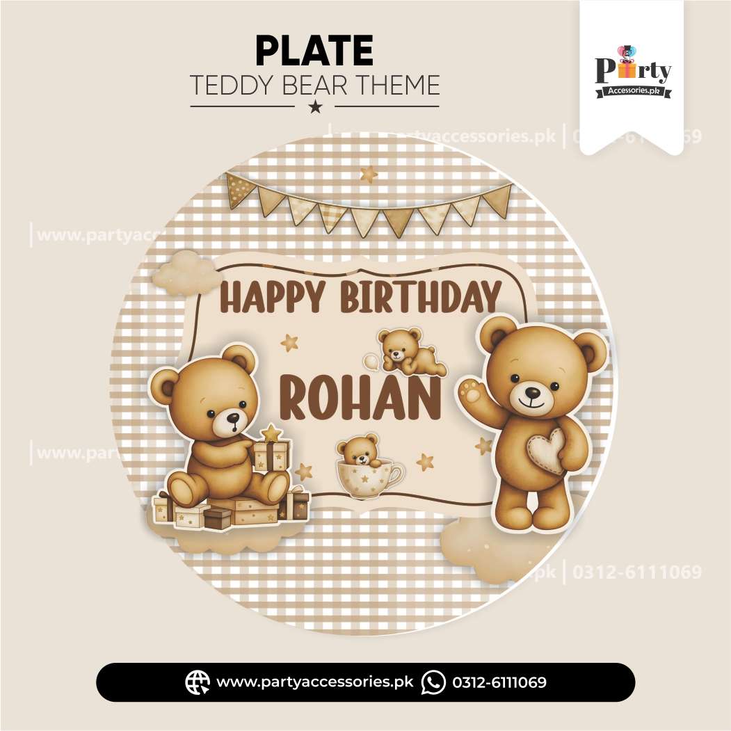 Teddy Bear Theme Plates Sticker 